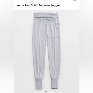 aerie Heather Gray Foldover Waist Joggers